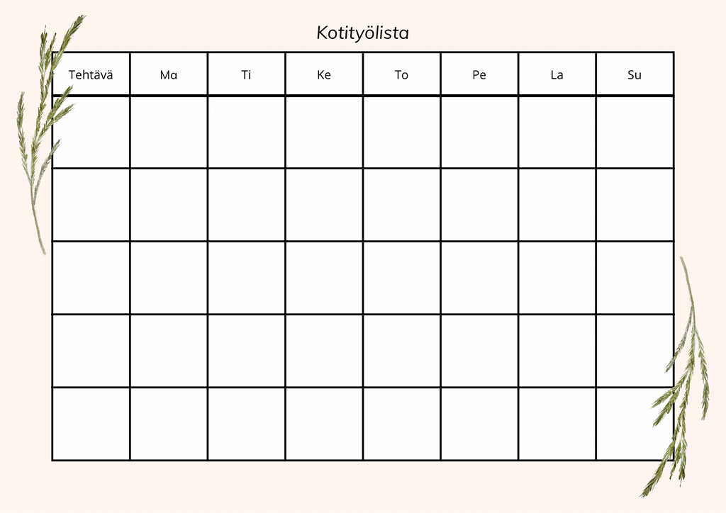Kotityölista