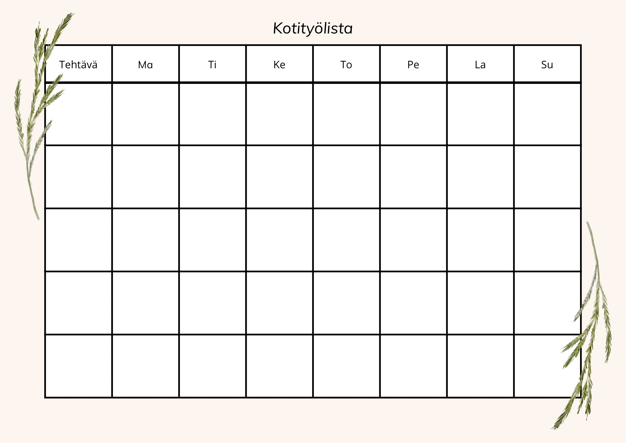 Kotityölista