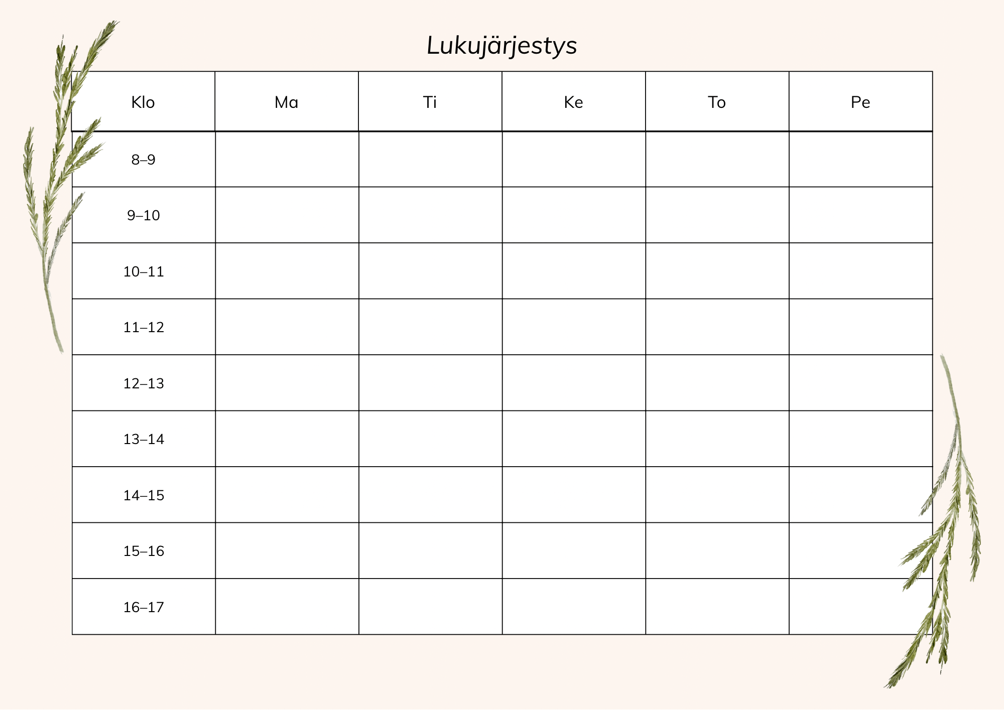 Lukujärjestys