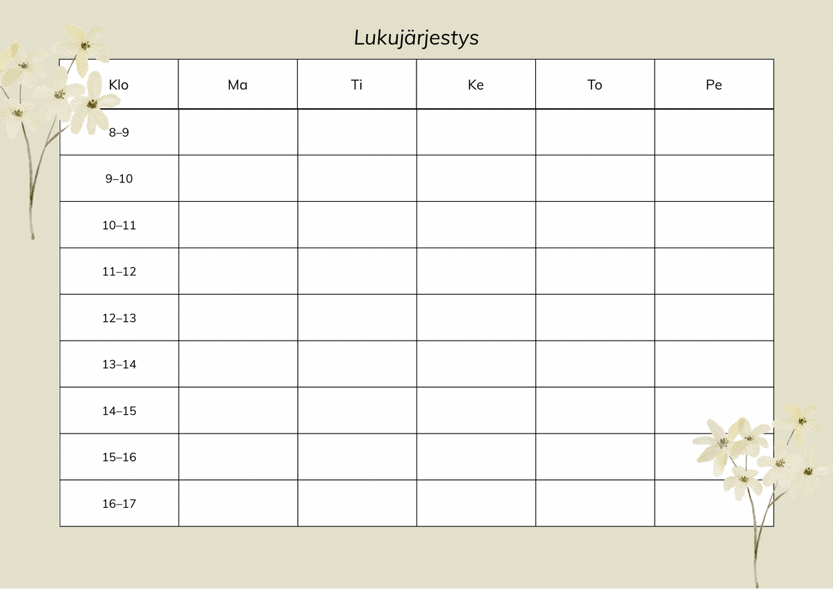 Lukujärjestys